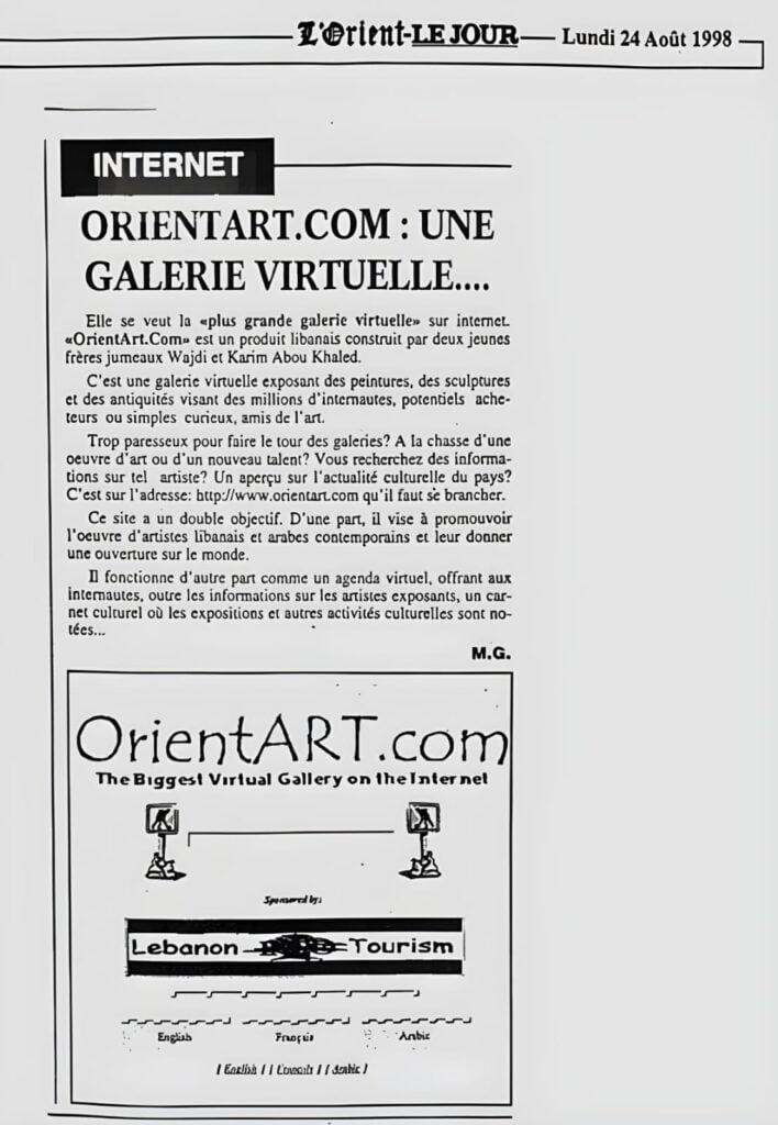 L'Orient le jour Newspaper excerpt on OrientArt.com