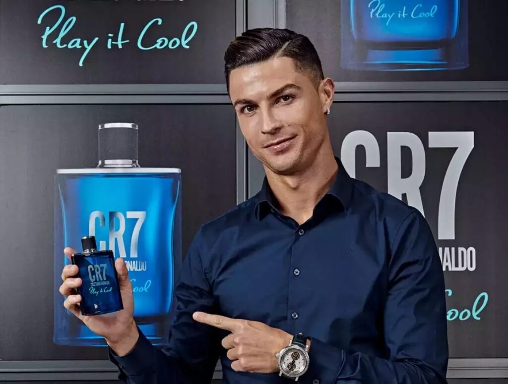 Cristiano Ronaldo advertising his CR7 fragrance